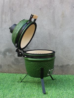 Grüne Farbe 13 Zoll Kamado Grill Geschirr schwarz beschichtetes Eisen