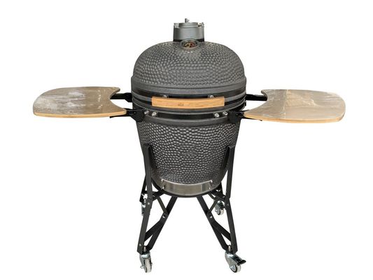 20-Zoll-Kamado-Grill für den Außenbereich, Holzkohle, mattschwarze Farbe, 50 cm, Geschirr
