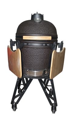 20-Zoll-Kamado-Grill für den Außenbereich, Holzkohle, mattschwarze Farbe, 50 cm, Geschirr