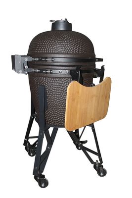 20-Zoll-Kamado-Grill für den Außenbereich, Holzkohle, mattschwarze Farbe, 50 cm, Geschirr