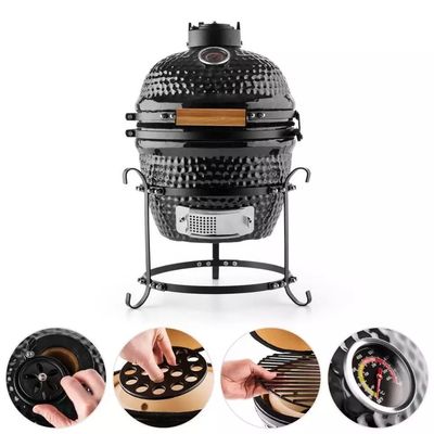 13 Zoll 32 cm Holzkohlegrill Keramikgrill Outdoor Schwarz