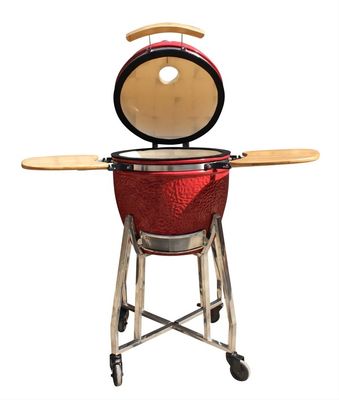 44 cm Kamado-Grill aus Keramik, 43,2 cm, königsrote Farbe, Geschirr