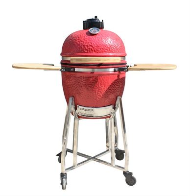 44 cm Kamado-Grill aus Keramik, 43,2 cm, königsrote Farbe, Geschirr
