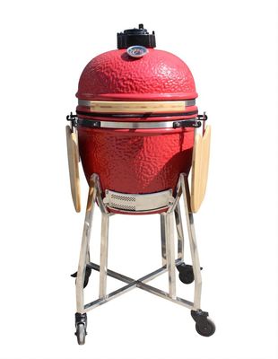 44 cm Kamado-Grill aus Keramik, 43,2 cm, königsrote Farbe, Geschirr