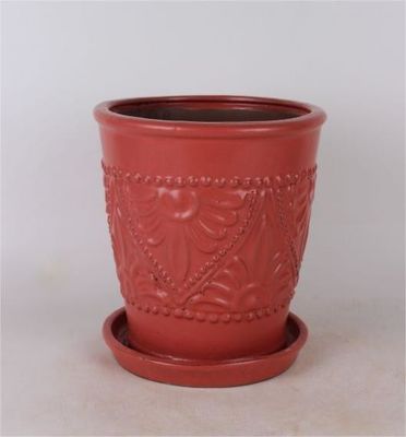 Untertasse, glasierte Keramik-Töpfe für den Innenbereich, 6 Zoll und 8 Zoll