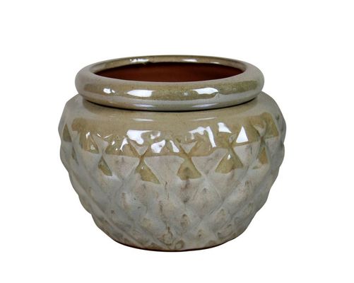 6,5 Zoll selbstbewässernder glasierter Keramiktopf für Pflanzen 16,5 x 12,5 cm