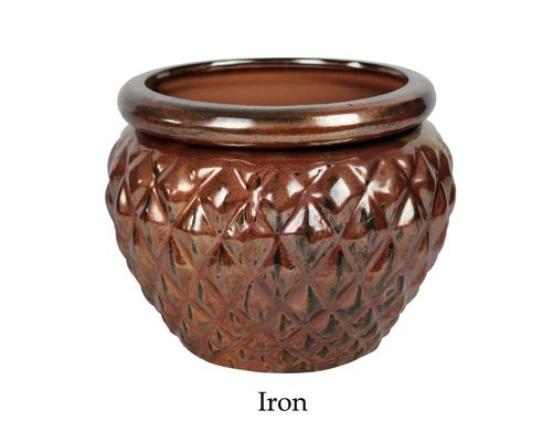 6,5 Zoll selbstbewässernder glasierter Keramiktopf für Pflanzen 16,5 x 12,5 cm