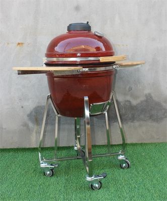 18-Zoll-Kamado-Barbecue-Grill-Smoker-Keramik, tropische rote Farbe, 48 cm
