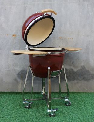 18-Zoll-Keramikgrill, tropische rote Farbe, 48 cm, Edelstahl