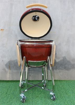 18-Zoll-Keramikgrill, tropische rote Farbe, 48 cm, Edelstahl
