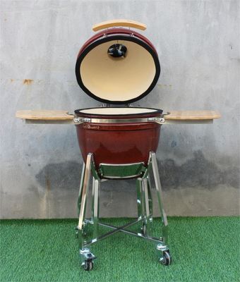 18-Zoll-Kamado-Barbecue-Grill-Smoker-Keramik, tropische rote Farbe, 48 cm