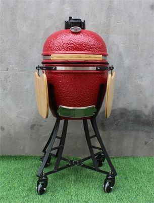 Küchenutensilien Holzkohlegrill aus Keramik, 44 cm, 17 Zoll, königsrote Farbe