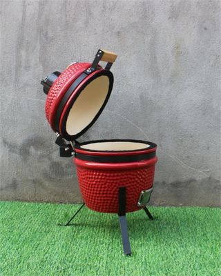 33 cm Keramik-Holzkohlegrill im Freien, rote Farbe, 13-Zoll-Küchengeschirr