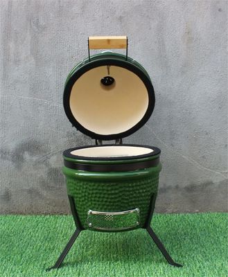 Grüner 13-Zoll-Keramik-Holzkohlekocher für den Außenbereich, 33 cm