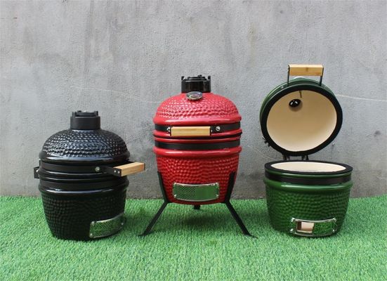 Keramik 13-Zoll-Kamado-Grill für den Außenbereich, rote Farbe, 33 cm