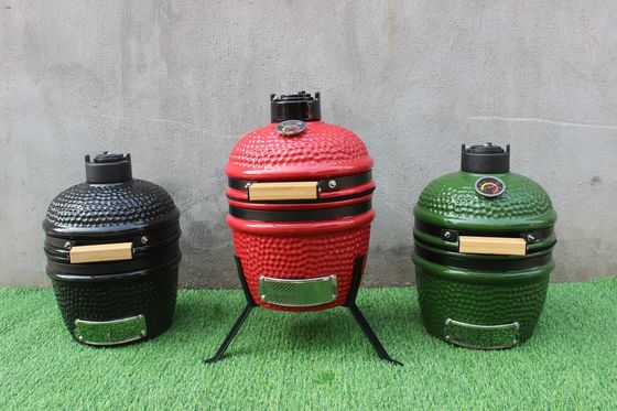 Grüne Farbe 13 Zoll Kamado Grill Geschirr schwarz beschichtetes Eisen