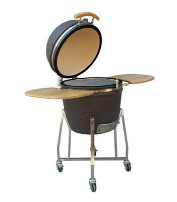 22 Zoll Kamado-Grill-hohes Maß Feuerfestigkeits-Holzkohlen-Grill-Graufarbe im Freien