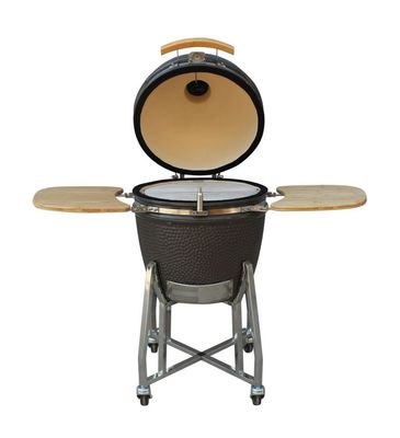 22 Zoll Kamado-Grill-hohes Maß Feuerfestigkeits-Holzkohlen-Grill-Graufarbe im Freien