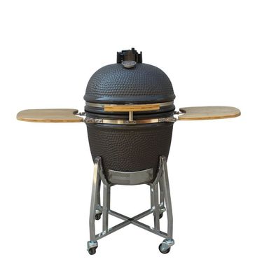 22 Zoll Kamado-Grill-hohes Maß Feuerfestigkeits-Holzkohlen-Grill-Graufarbe im Freien