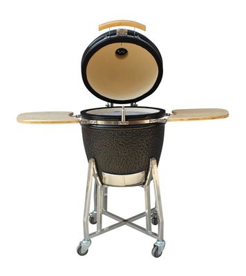 Holzkohle im Freien keramisches Kamado grillen ein 22 Zoll-Schwarz-Farbedelstahl