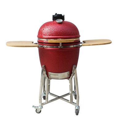 22 Zoll Kamado-Grill-hohes Maß des im Freien rote Farbe Feuerfestigkeits-Holzkohlen-Grills