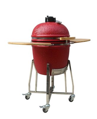 Rote Farbe keramisches Kamado grillen die 22 Zoll-Holzkohlen-im Freien hitzebeständigen Mulit