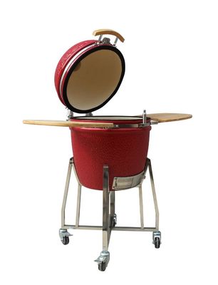 22 Zoll Kamado-Grill-hohes Maß des im Freien rote Farbe Feuerfestigkeits-Holzkohlen-Grills