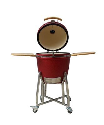 Rote Farbe keramisches Kamado grillen die 22 Zoll-Holzkohlen-im Freien hitzebeständigen Mulit