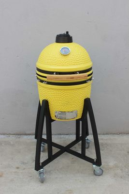 Keramik 16 Zoll Kamado Grill Holzkohle Zitronfarbe 40cm mit Wagen und ohne Nebentische